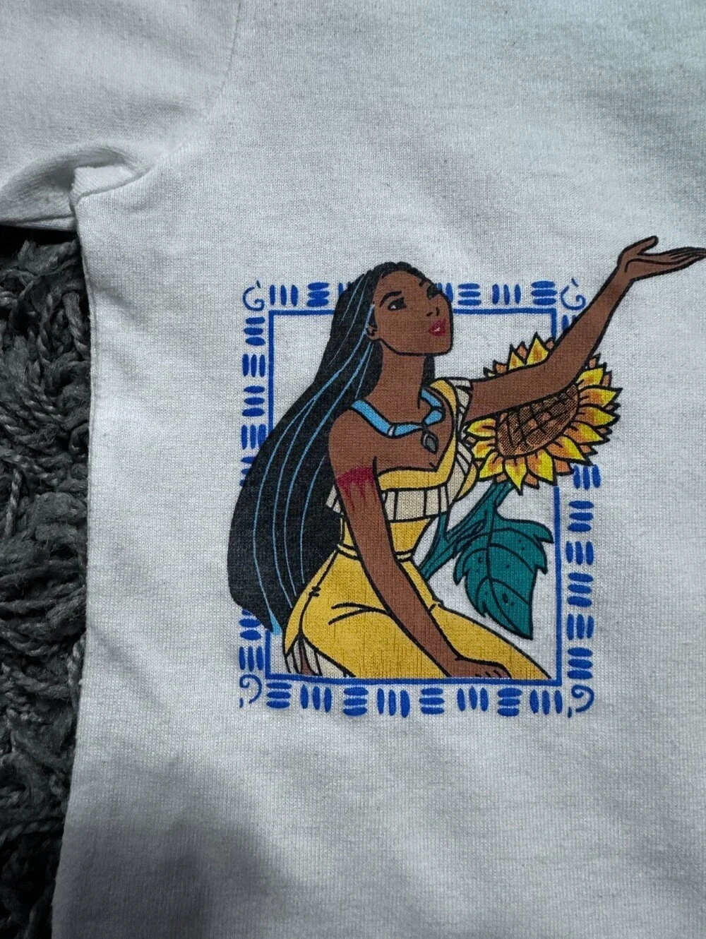 Pocahontas Vintage Baby Tee Shirt Embroidered Detail Size 3T